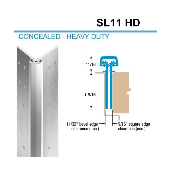 Select-Hinges Select-Hinges: Concealed Hinge, Flush Mounted for 1-3/4" Doors, Heavy Duty, Clear Aluminum Finish SLH-11-95-CL-HD - main
